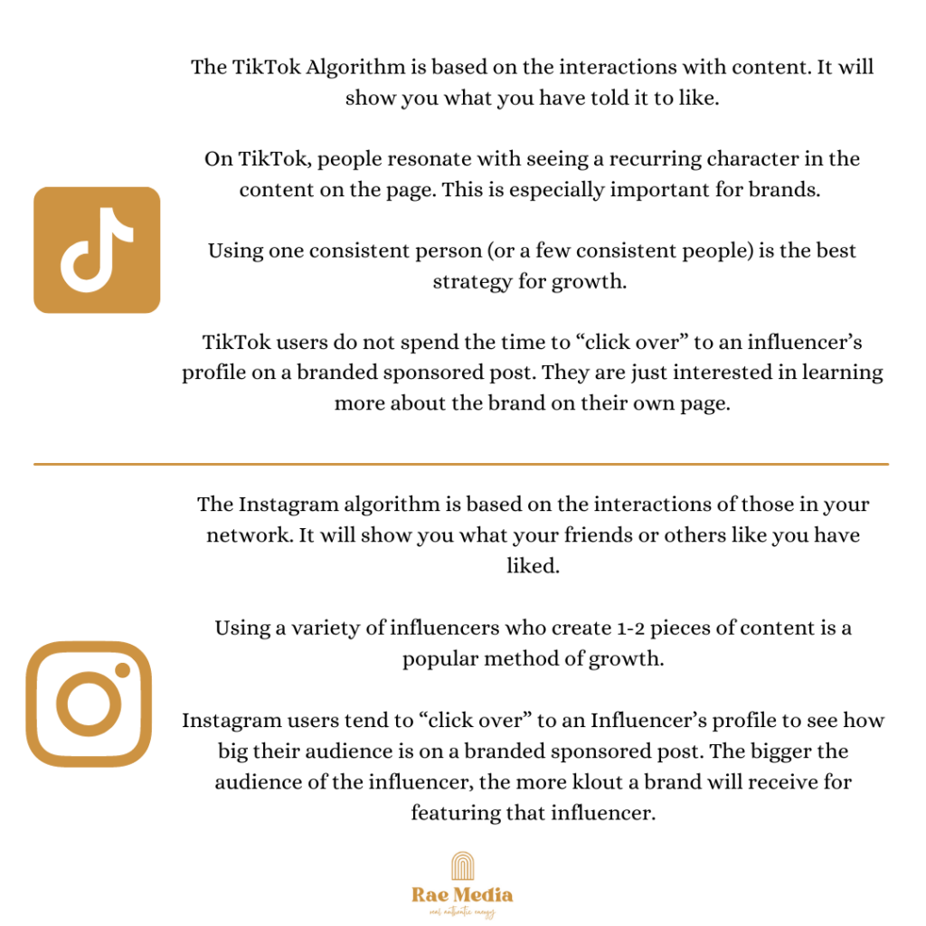 RAE Media- The difference between Instagram and TikTok.